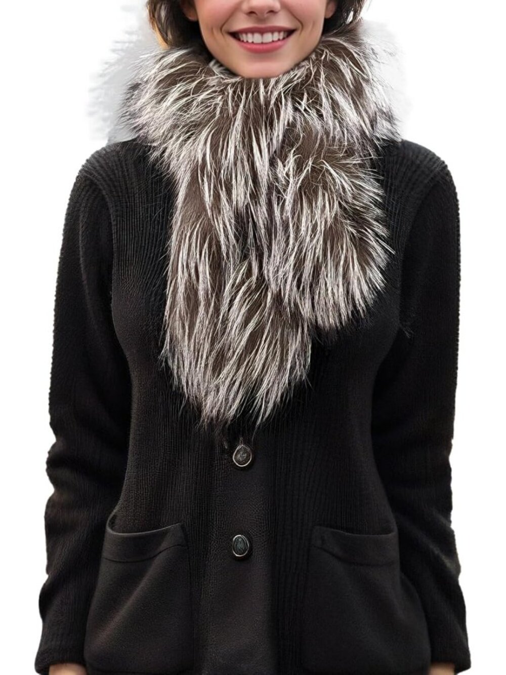 Chic Natural Fox Fur Scarf for Women | Warm Furry Wrap for Winter Style